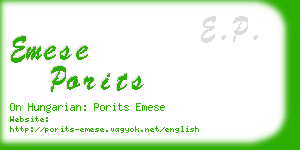 emese porits business card